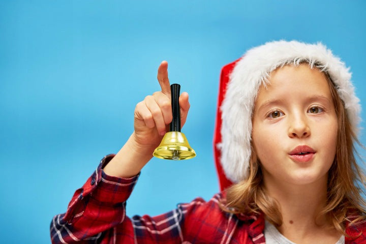 Dzwonek Świętego Mikołaja na rączce