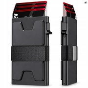 Etui na Karty Aluminiowe Czarne 10 × 6,5 cm