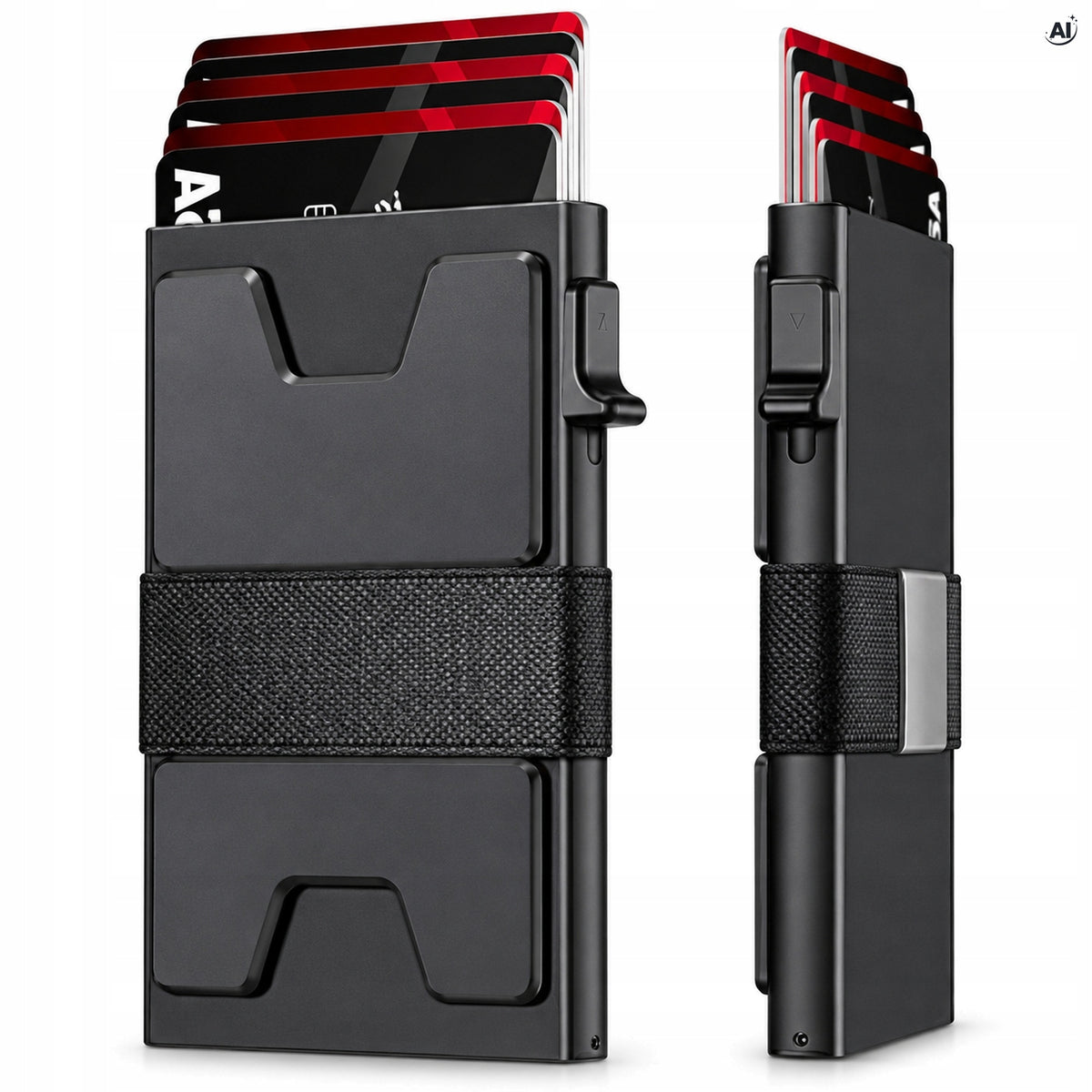 Etui na Karty Aluminiowe Czarne 10 × 6,5 cm