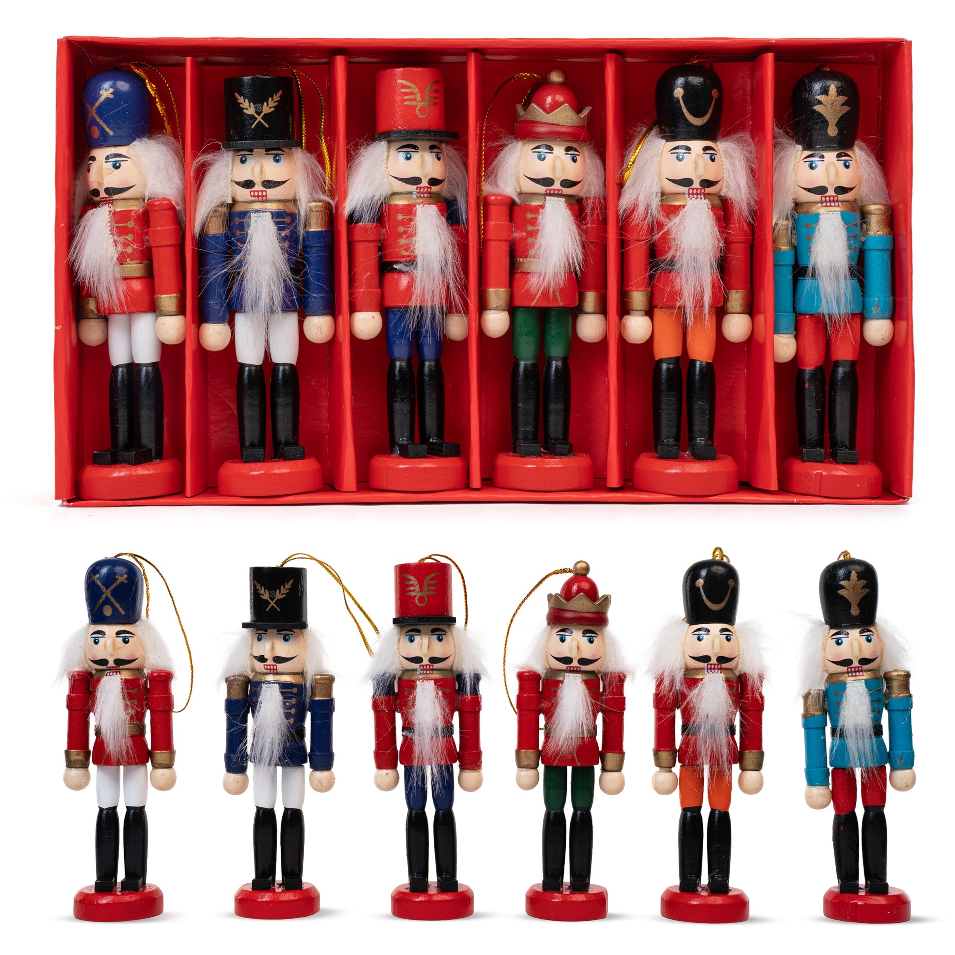 Dziadek do Orzechów Zawieszka na Choinkę - Zestaw 6 szt