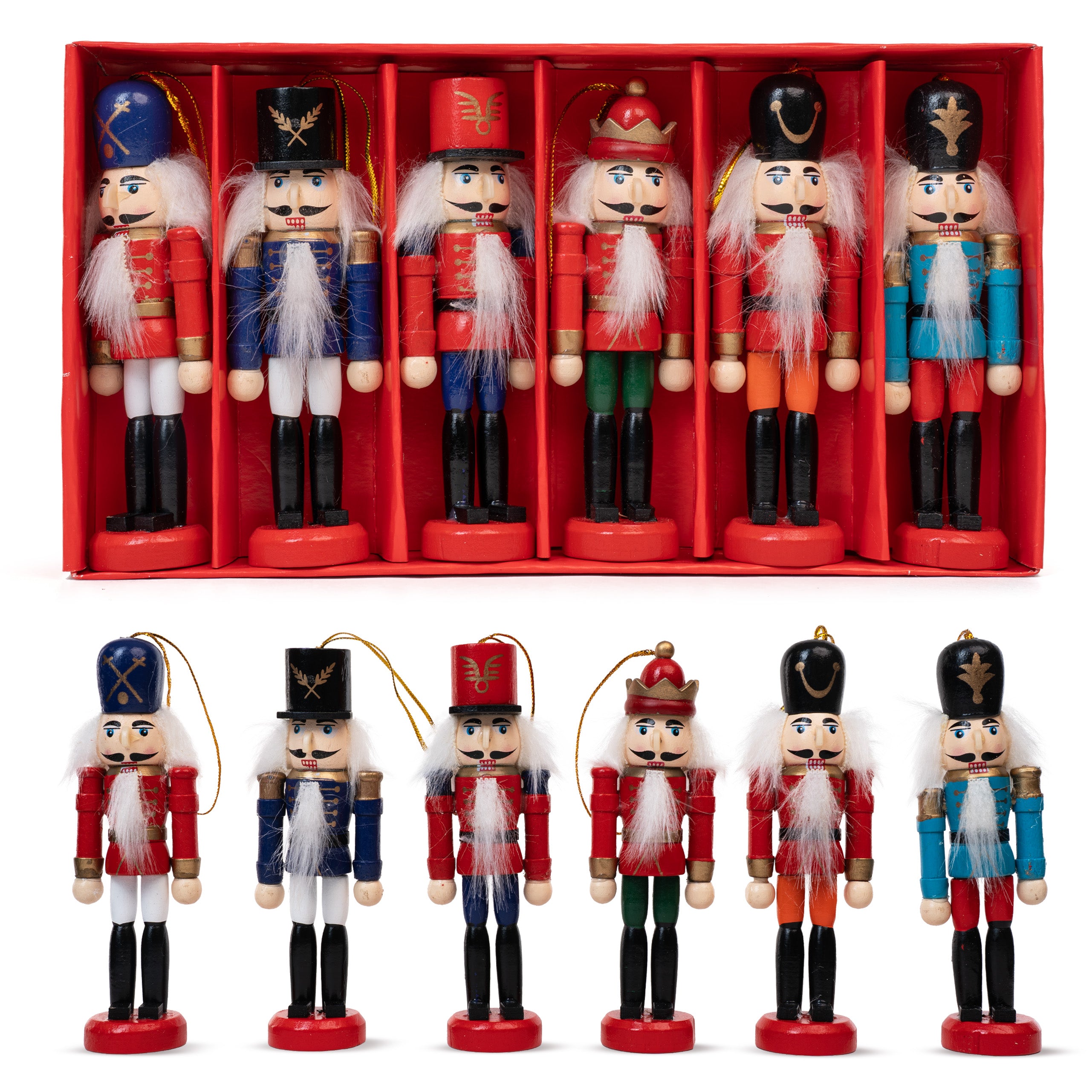 Dziadek do Orzechów Zawieszka na Choinkę - Zestaw 6 szt