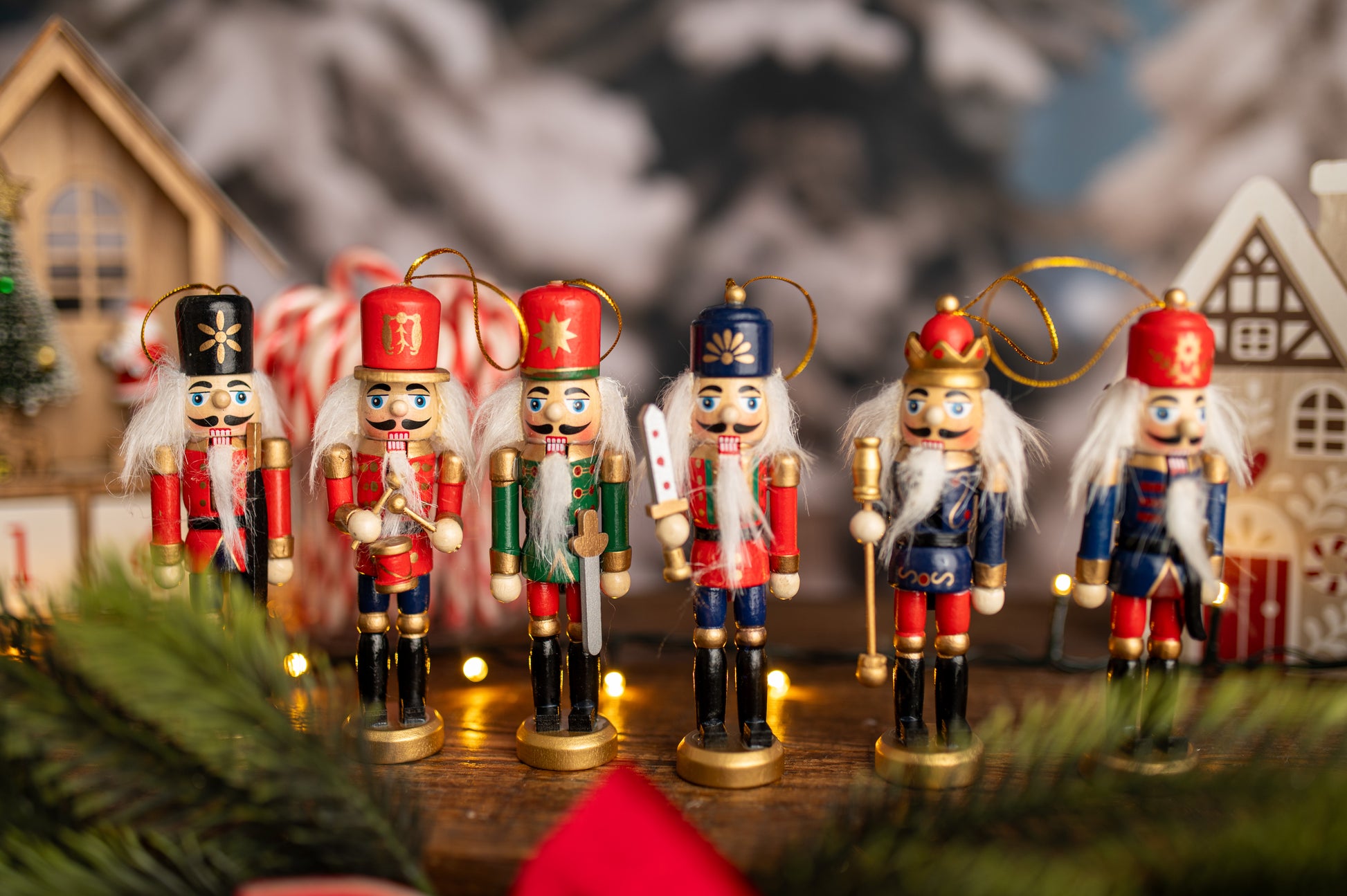 Dziadek do Orzechów Zawieszka na Choinkę - Zestaw 6 szt