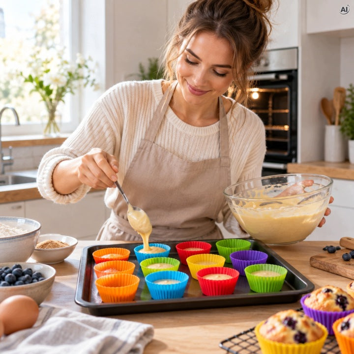 Silikonowe foremki do muffinek i babeczek  24 szt
