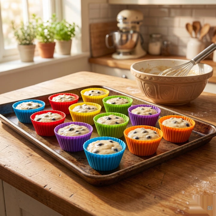 Silikonowe foremki do muffinek i babeczek  24 szt