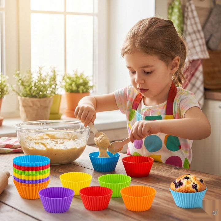 Silikonowe foremki do muffinek i babeczek  24 szt