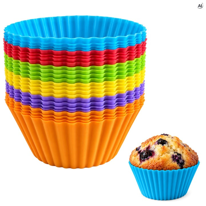 Silikonowe foremki do muffinek i babeczek  24 szt