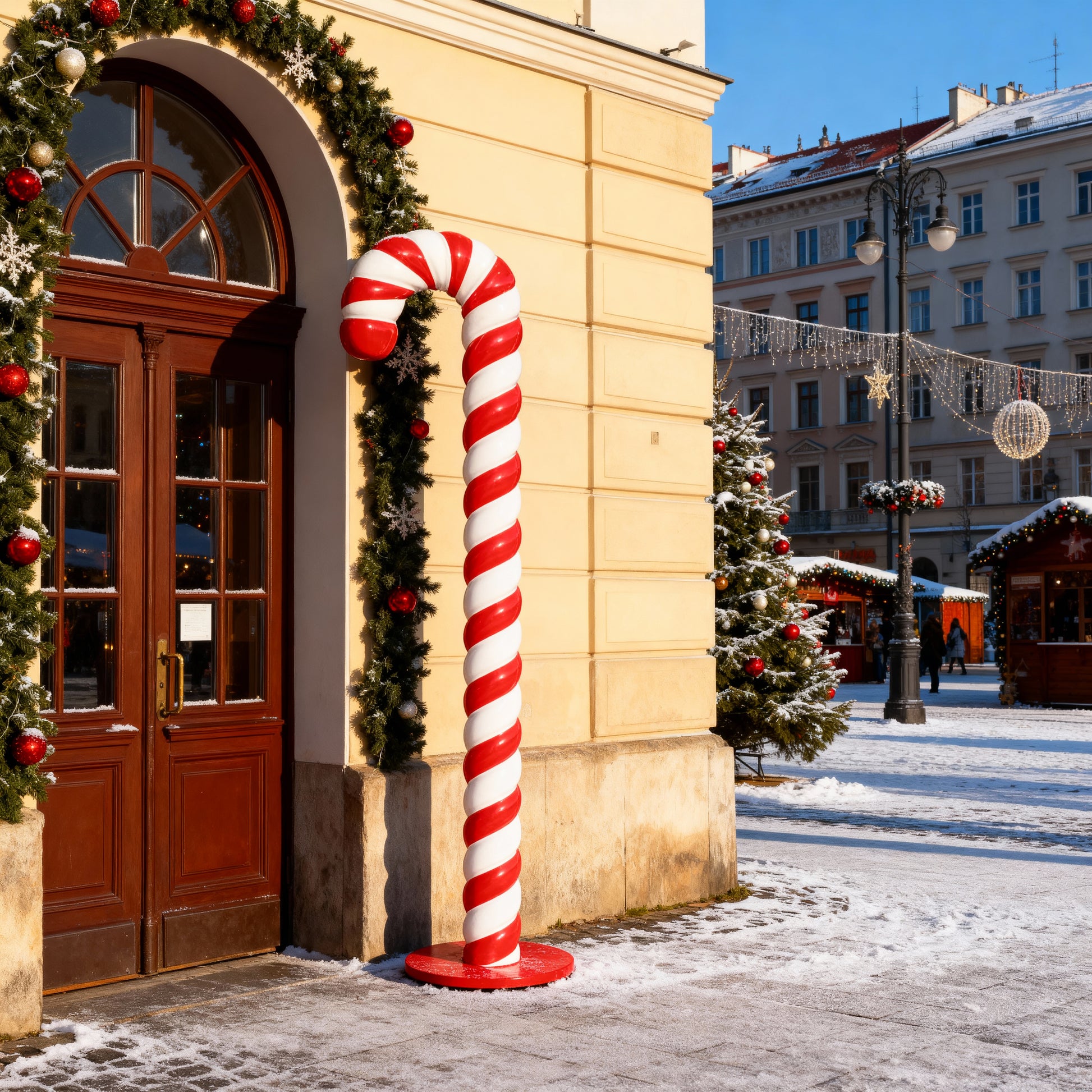 Świąteczna Laska Cukrowa 196 cm – Ogrodowa Dekoracja Figurka