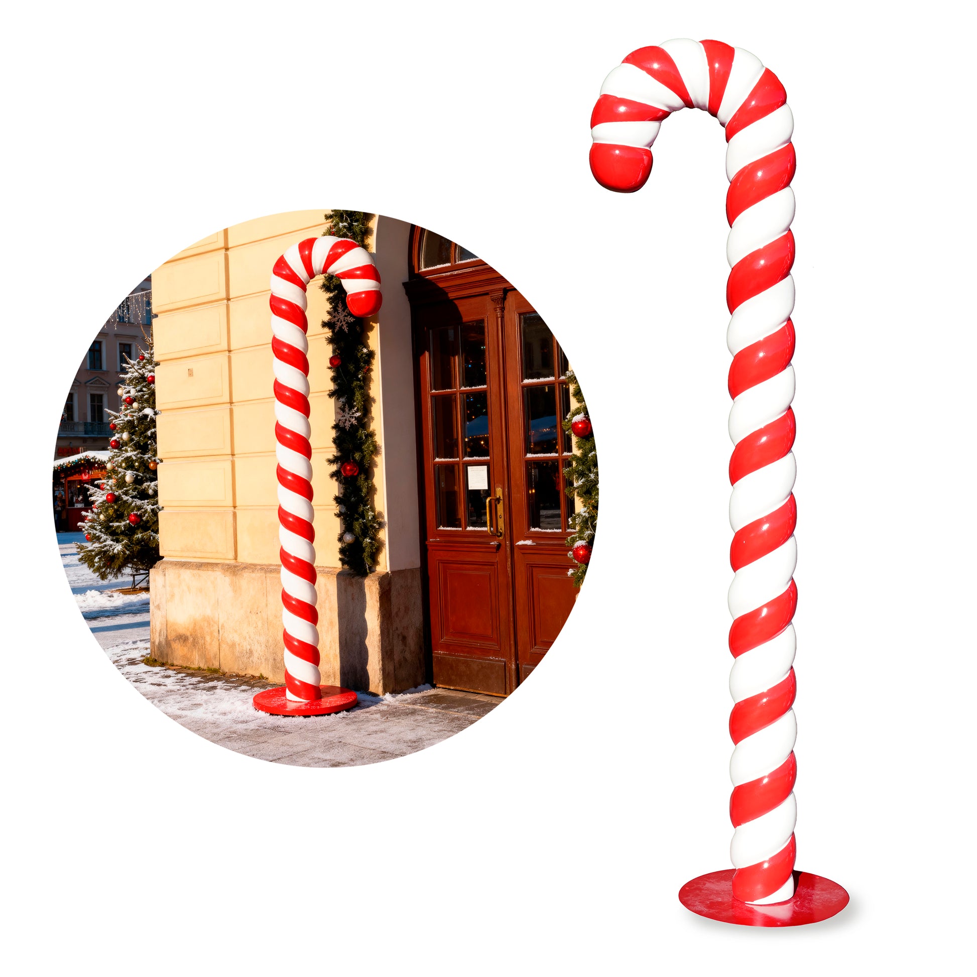 Świąteczna Laska Cukrowa 196 cm – Ogrodowa Dekoracja Figurka