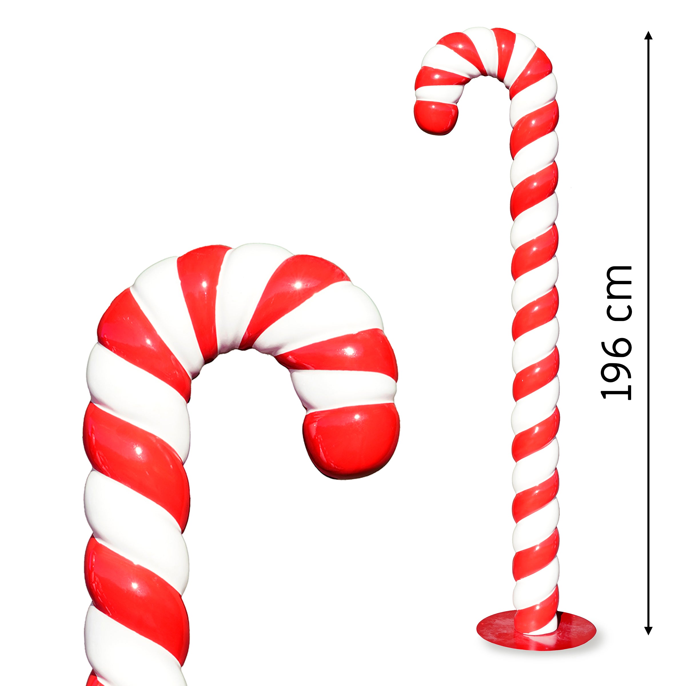 Świąteczna Laska Cukrowa 196 cm – Ogrodowa Dekoracja Figurka