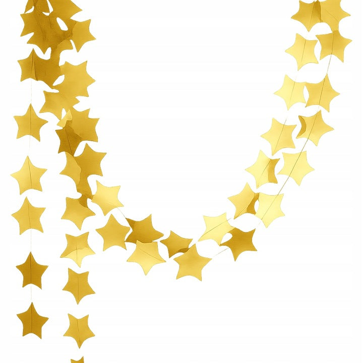 Girlanda Złote Gwiazdki na Okno 415cm