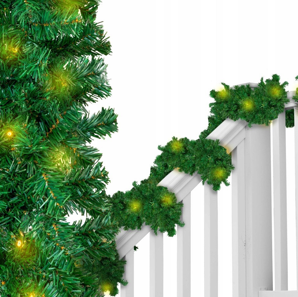 Girlanda świąteczna jodłowa 5m 100 LED zielona z oświetleniem