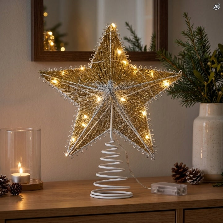 Gwiazda LED na Choinkę Czubek 25 cm