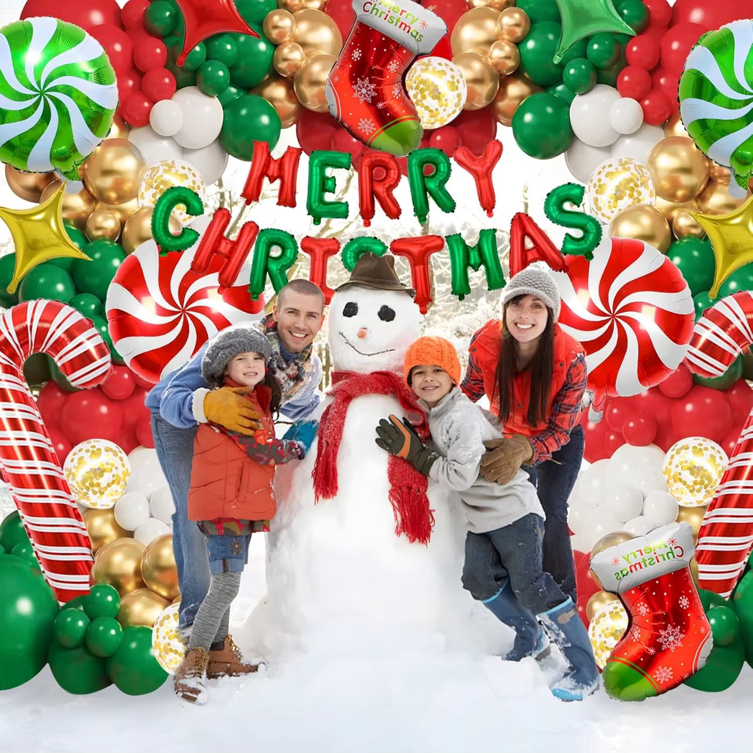 Girlanda Świąteczna Balonowa Merry Chistmas