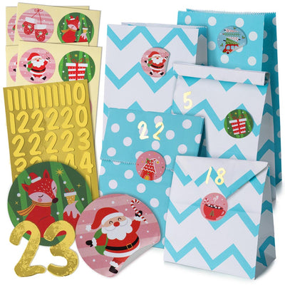 Kalendarz Adwentowy Woreczki Błękitne 24szt.