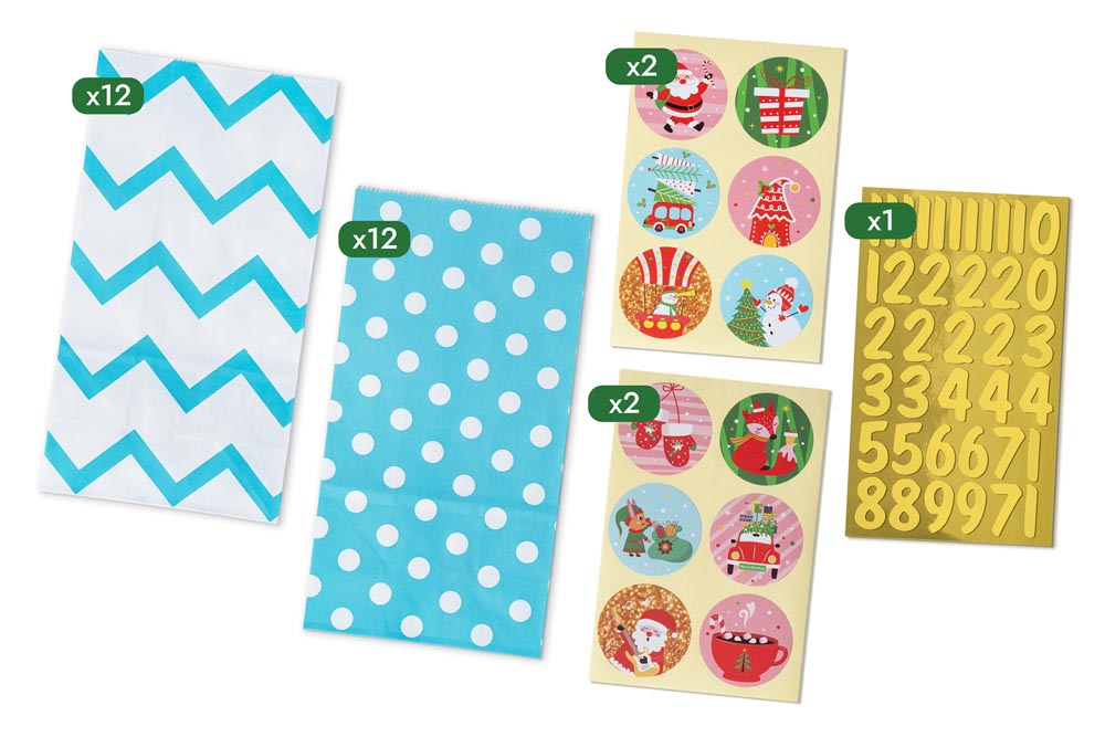 Kalendarz Adwentowy Woreczki Błękitne 24szt.