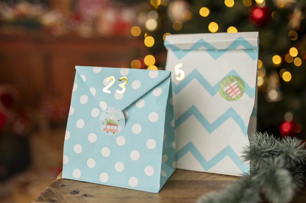 Kalendarz Adwentowy Woreczki Błękitne 24szt.