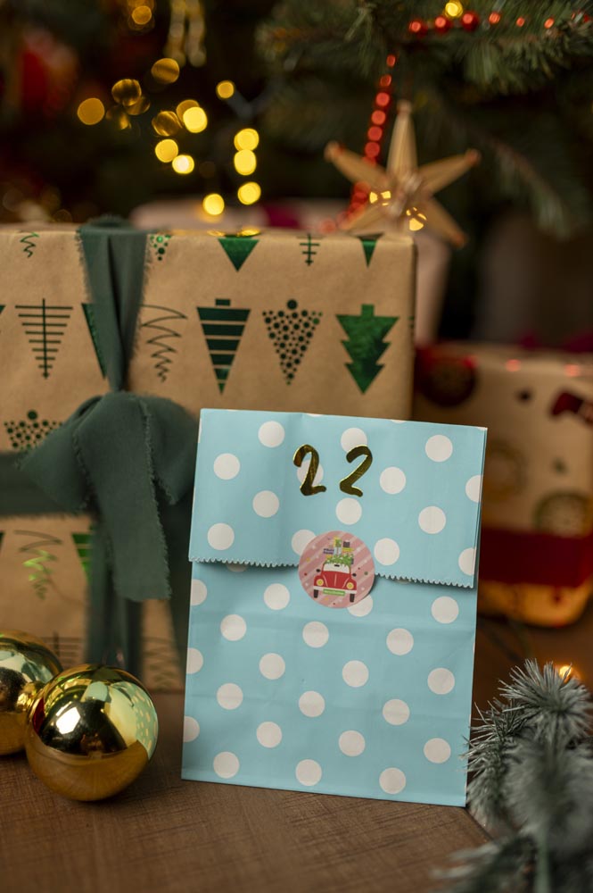 Kalendarz Adwentowy Woreczki Błękitne 24szt.