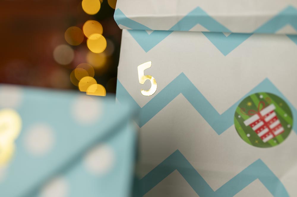 Kalendarz Adwentowy Woreczki Błękitne 24szt.