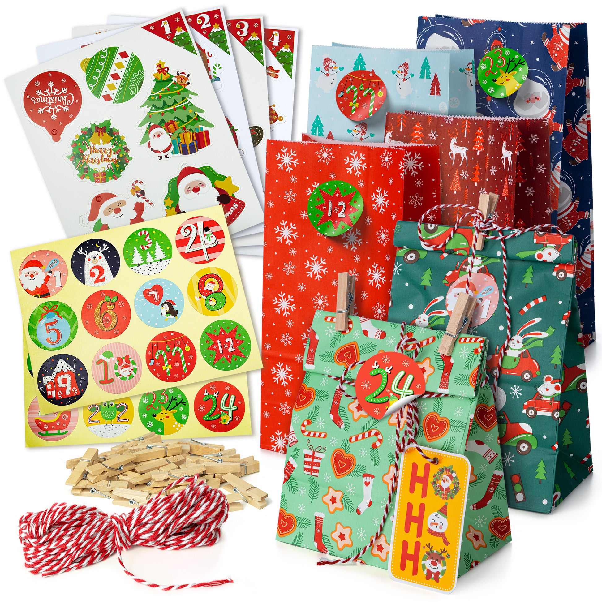 Kalendarz Adwentowy Zestaw Torebek z Akcesoriami