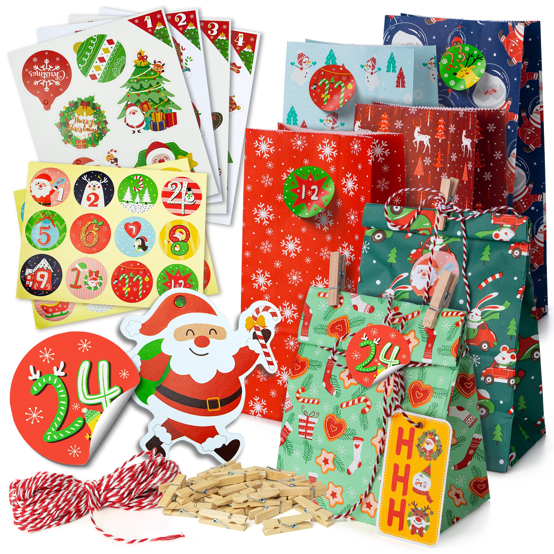 Kalendarz Adwentowy Zestaw Torebek z Akcesoriami