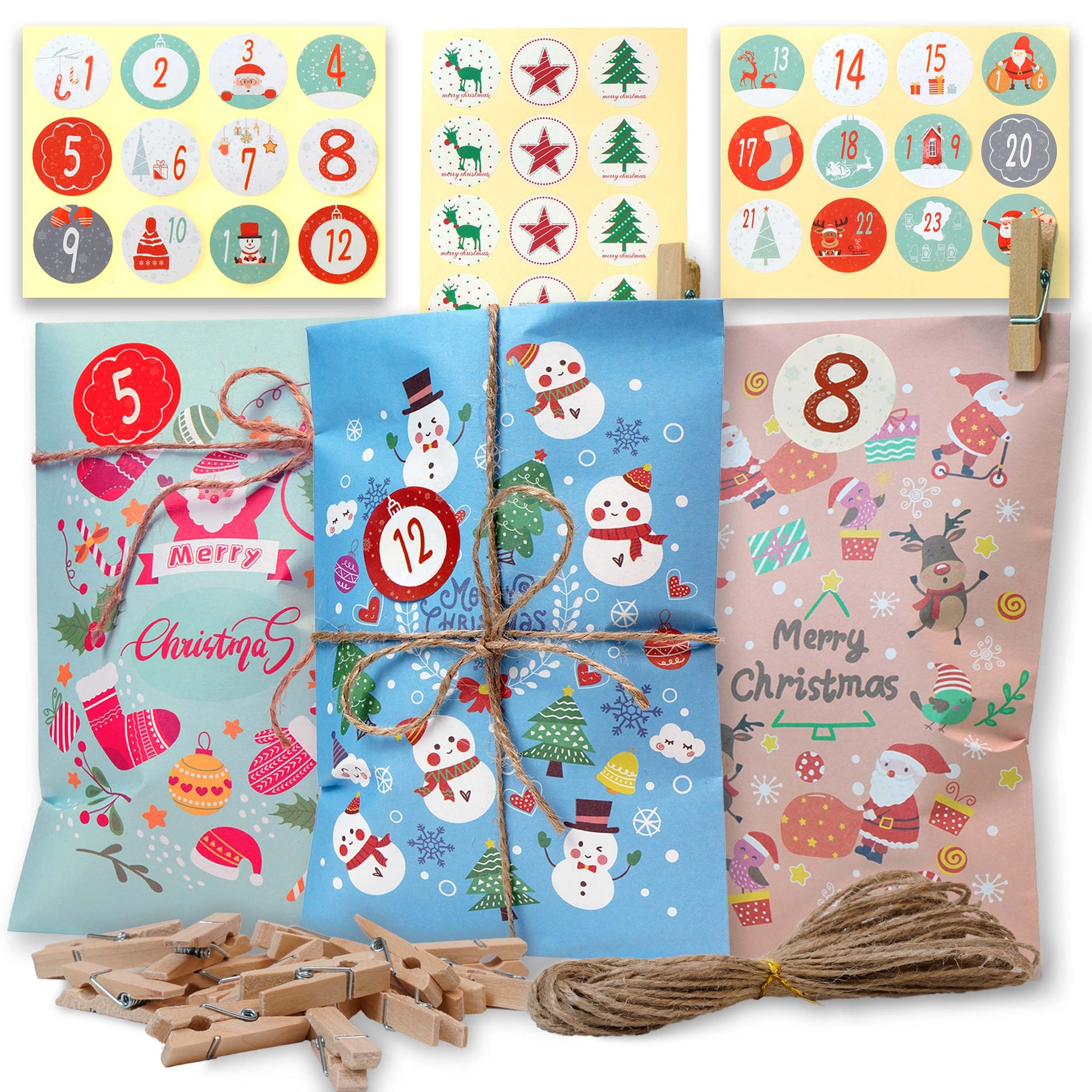 Kalendarz Adwentowy Zestaw Torebek z Akcesoriami