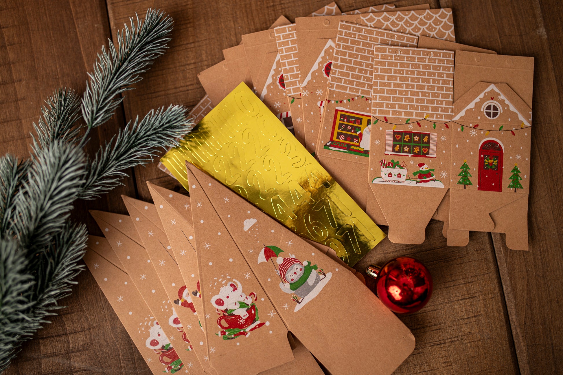 Pudełkowy kalendarz adwentowy 3D Domek