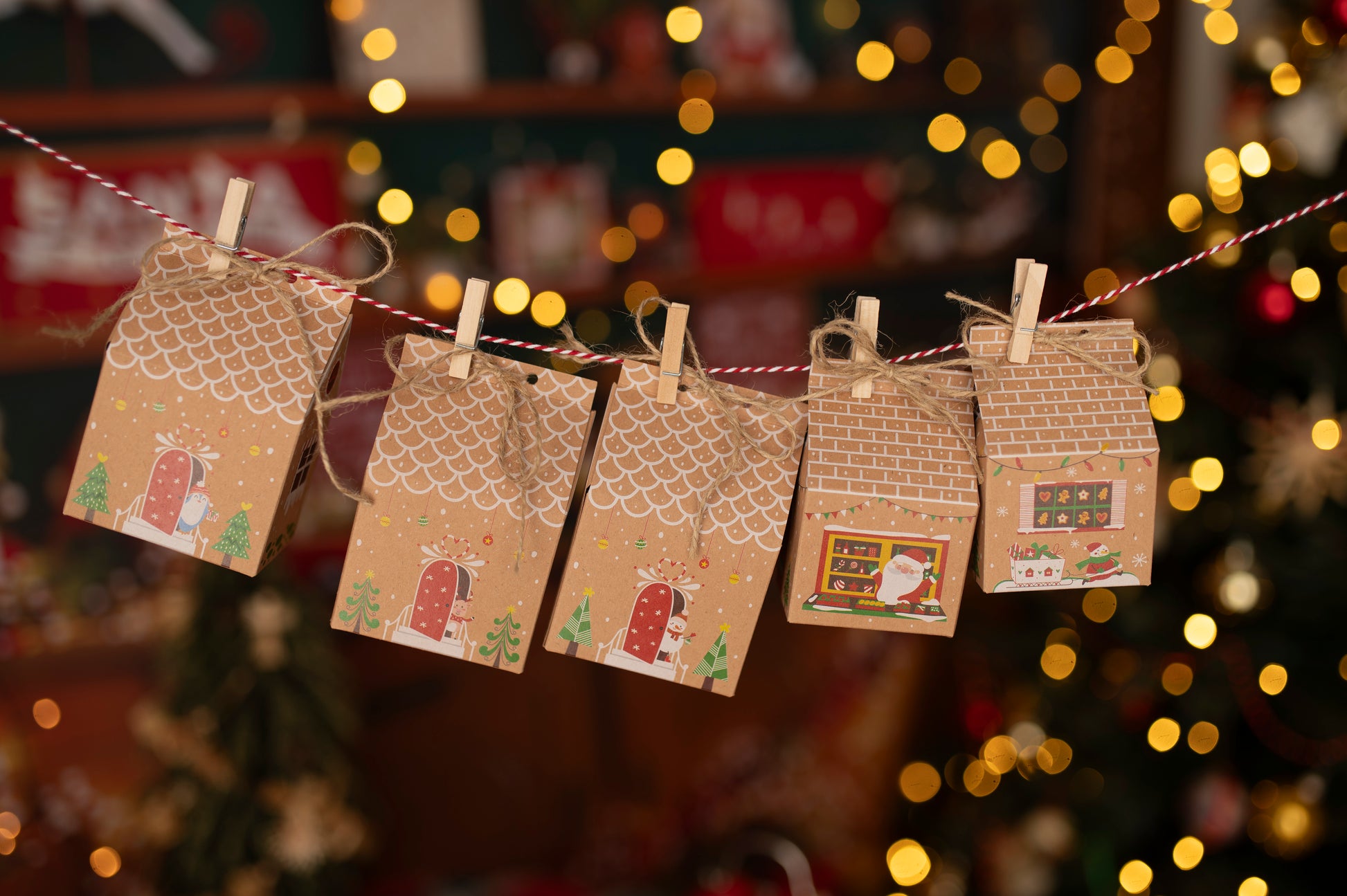 Pudełkowy kalendarz adwentowy 3D Domek