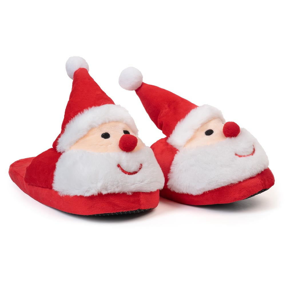 Świąteczne kapcie z motywem Świętego Mikołaja