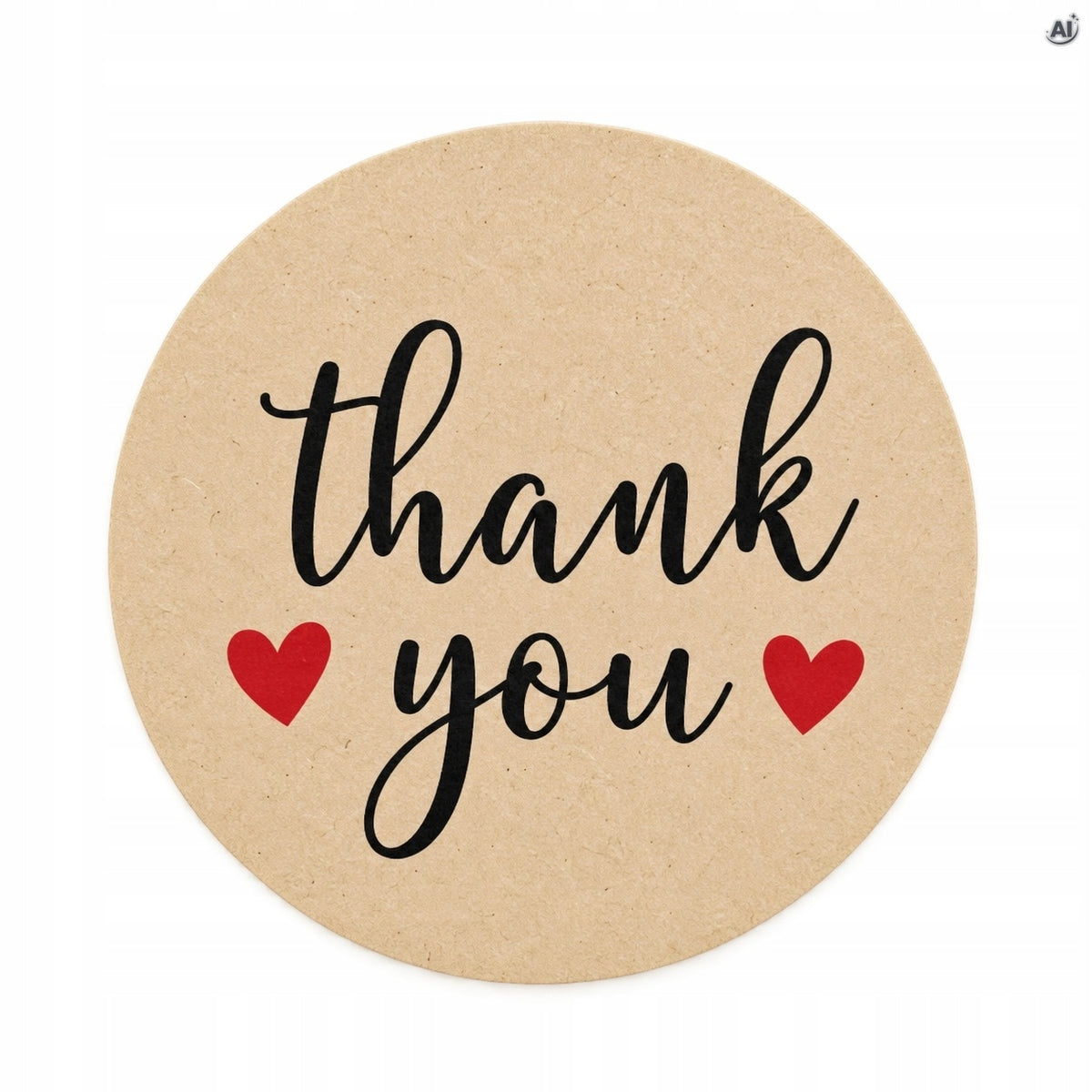 Kartki z Podziękowaniem Thank You 25 szt. z Kopertami i Naklejkami