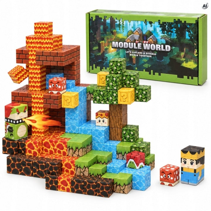 Klocki Magnetyczne Konstrukcyjne 3D Pixel Blocks