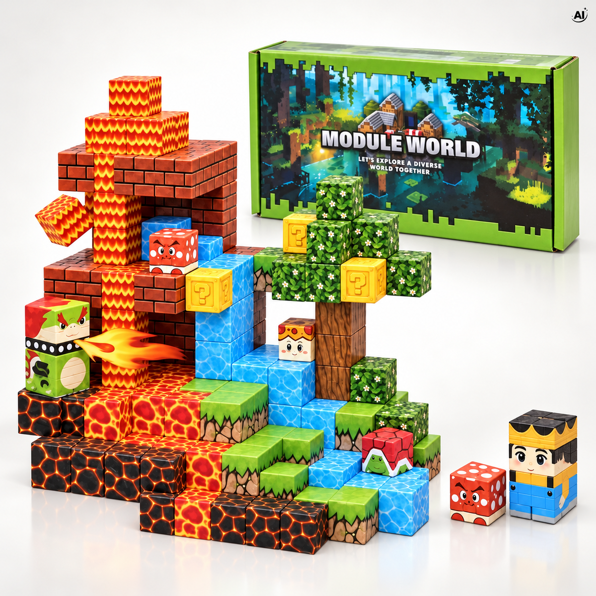 Klocki Magnetyczne Konstrukcyjne 3D Pixel Blocks