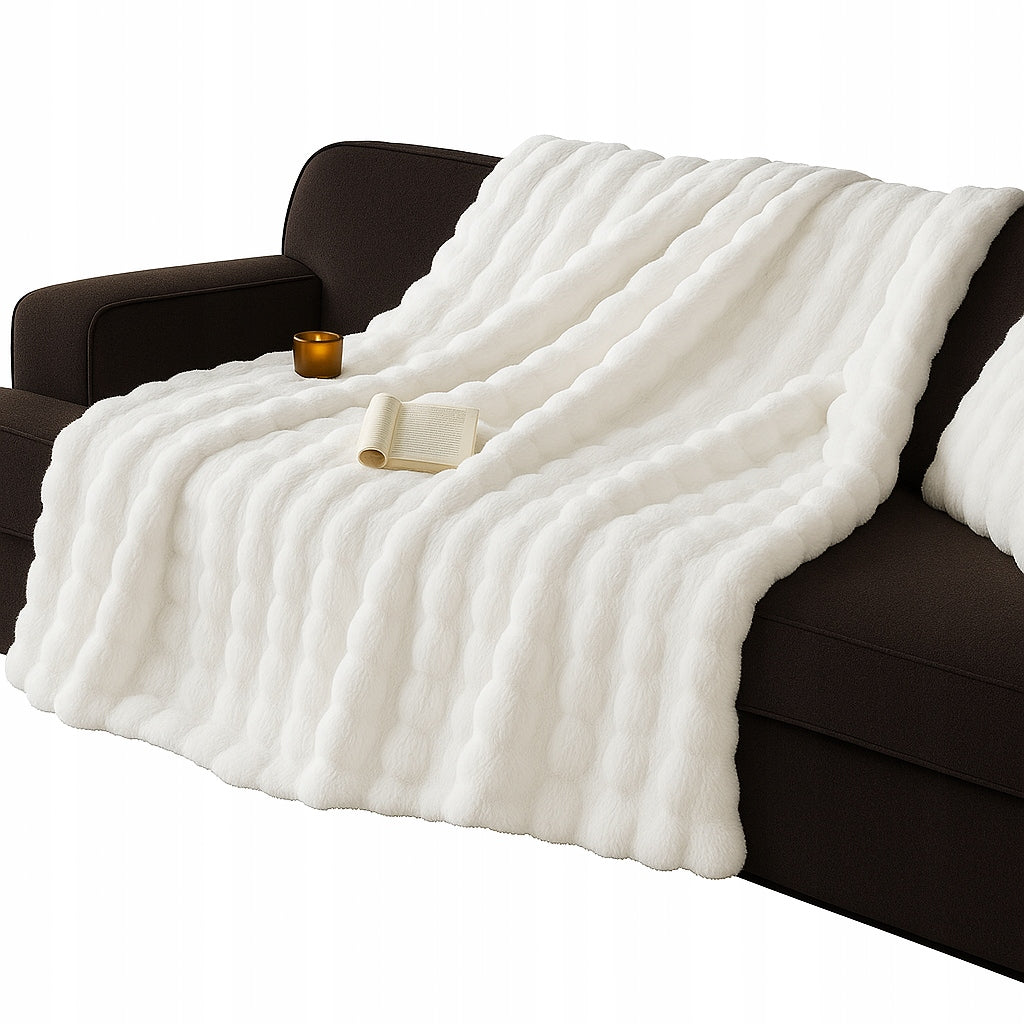 Koc 160x200cm Biały