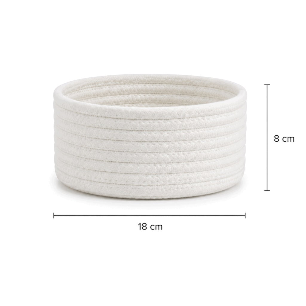 Koszyki plecione bawełniane, zestaw 3 szt., 18 cm