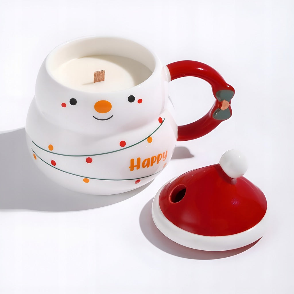 Kubek świąteczny biały bałwanek ceramiczny
