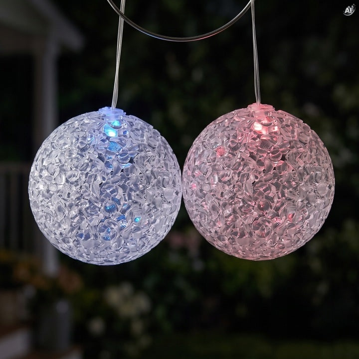 Lampa Solarna Wisząca Kule LED