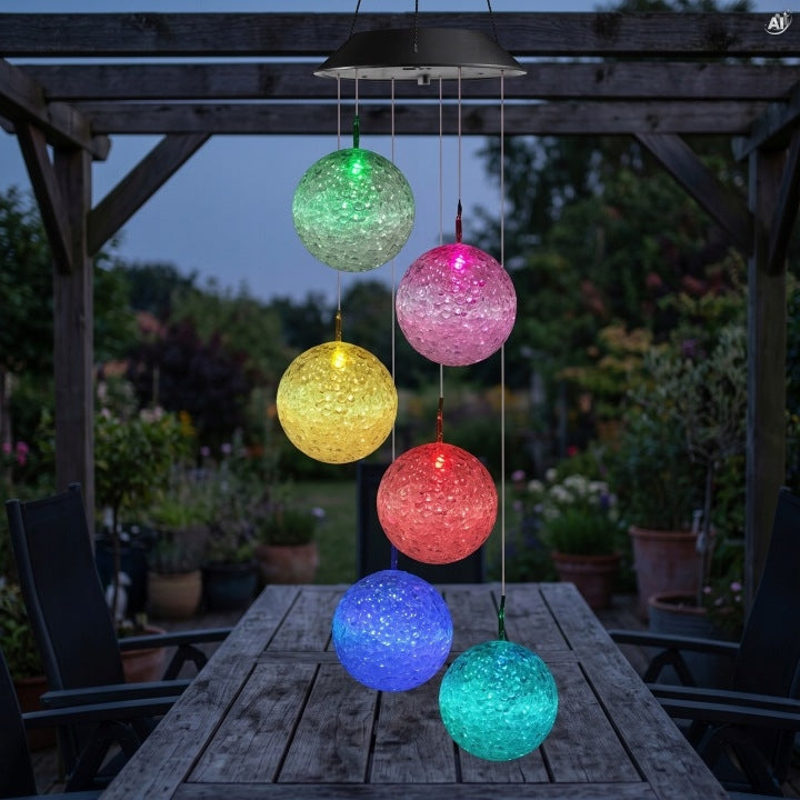 Lampa Solarna Wisząca Kule LED