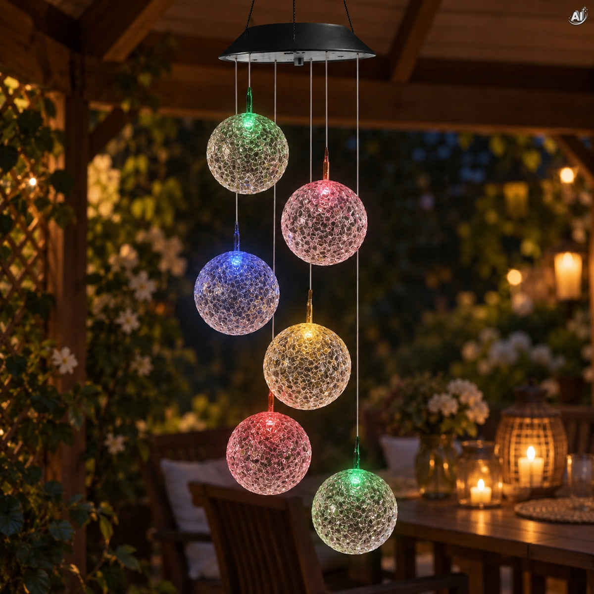 Lampa Solarna Wisząca Kule LED