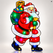 Święcący Święty Mikołaj LED RGB na Szybę