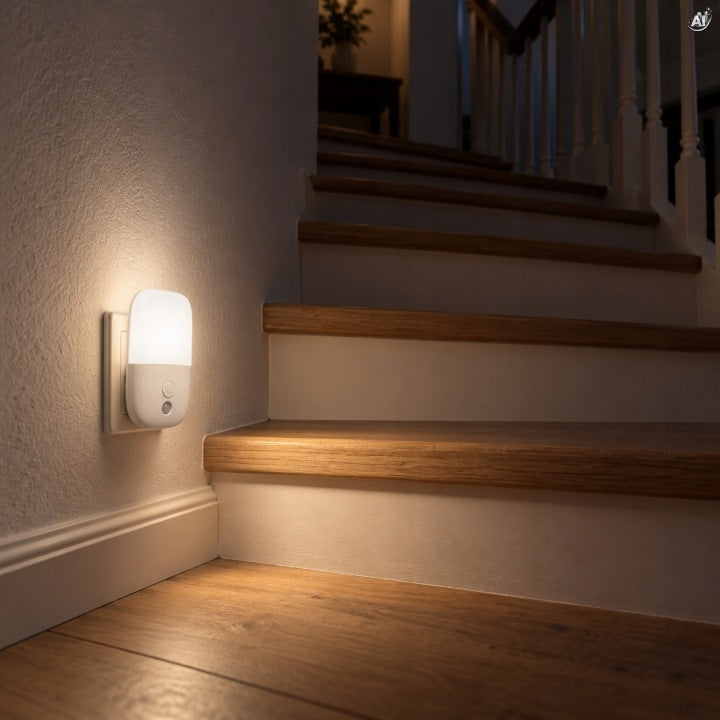 Lampka Nocna LED do Gniazdka z Czujnikiem Ruchu