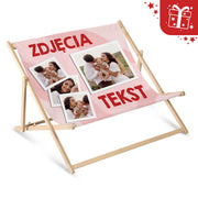 Leżak drewniany Podwójny + Zwiewka Personalizowany Prezent