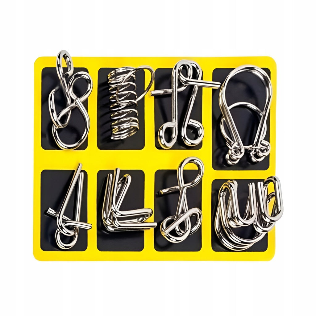 Metalowe puzzle – zestaw 8 łamigłówek