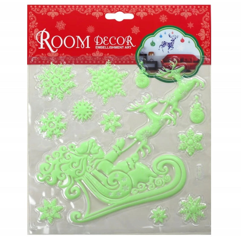 Naklejka Świecąca 3D Świąteczny Mikołaj