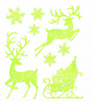 Naklejka Świecąca Fluorescencyjna 3D Świąteczna Renifer na Okno