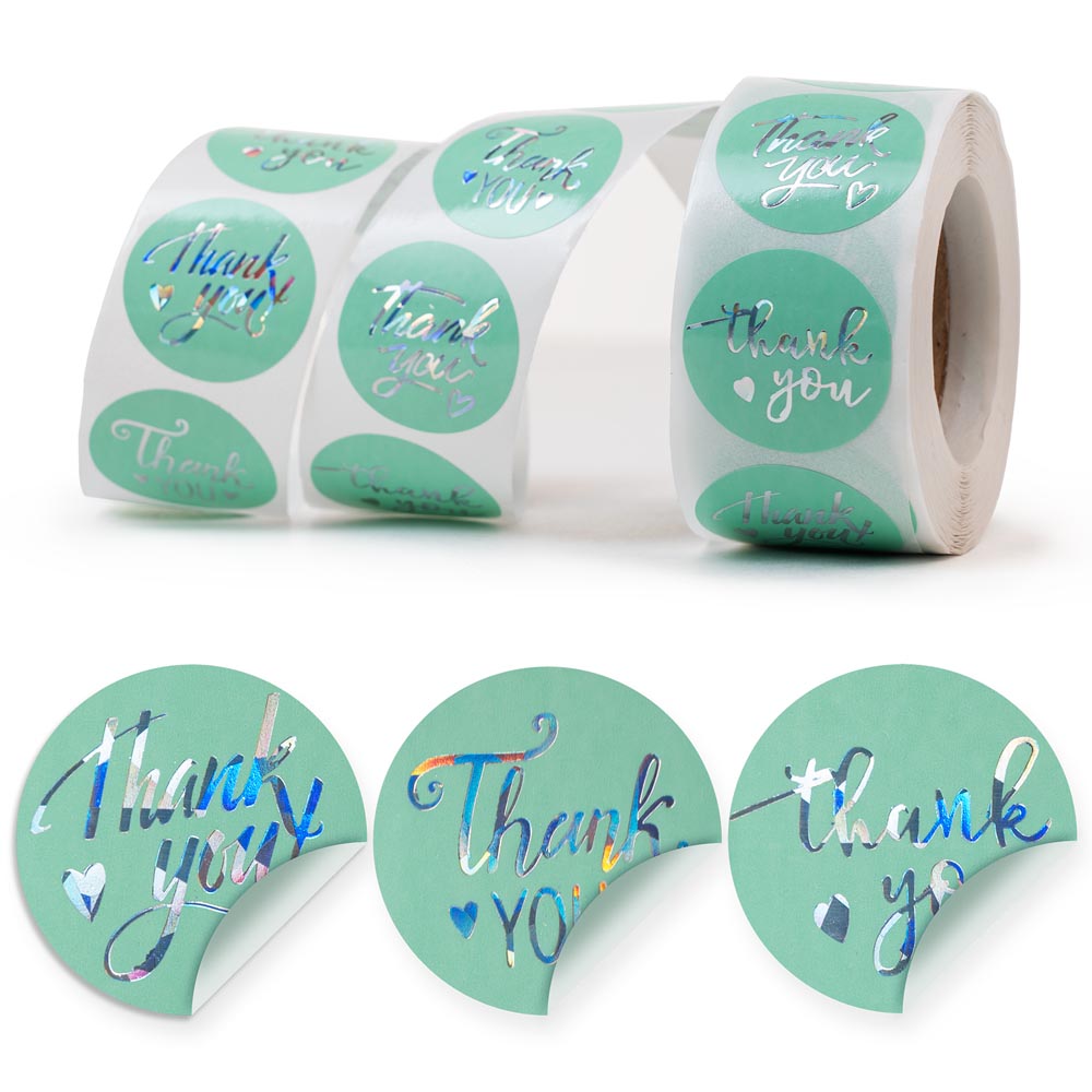 Naklejki Thank You Miętowa 500szt.
