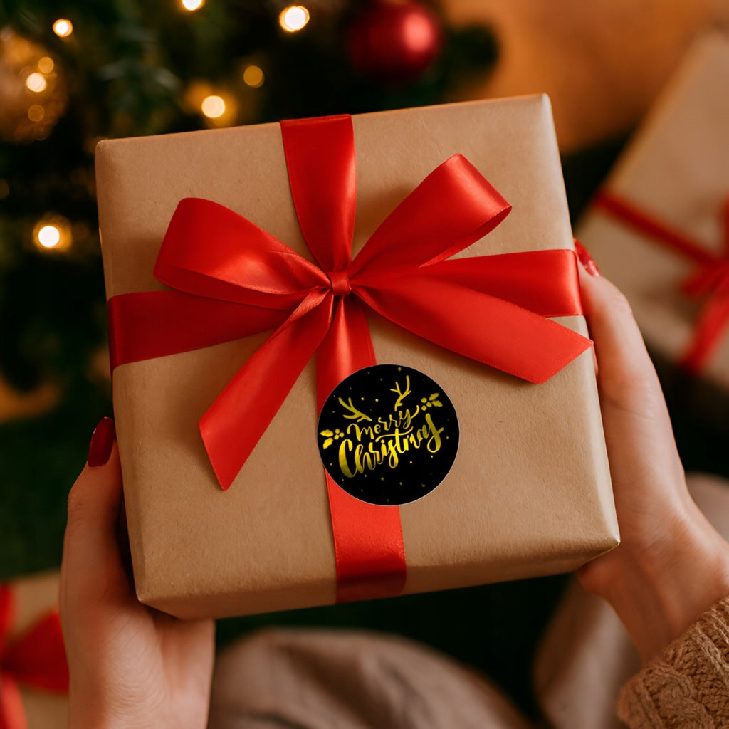 Naklejki Merry Christmas Czarne