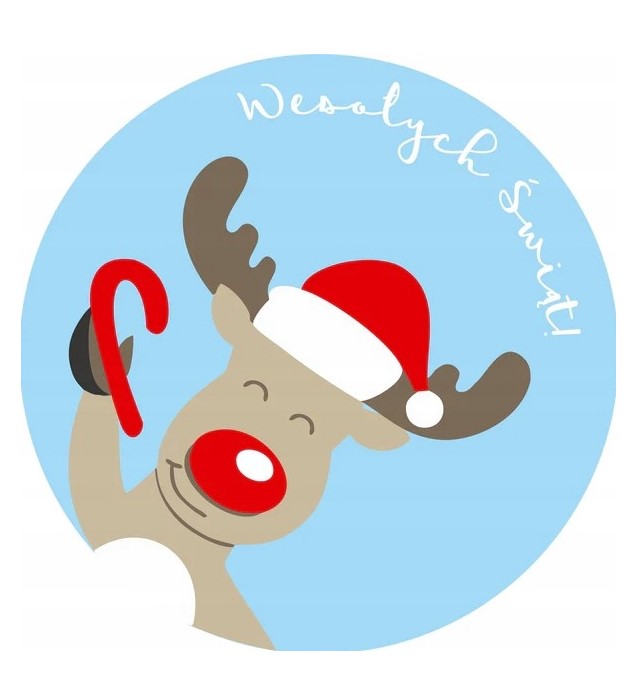 Naklejki świąteczne Renifer 10szt