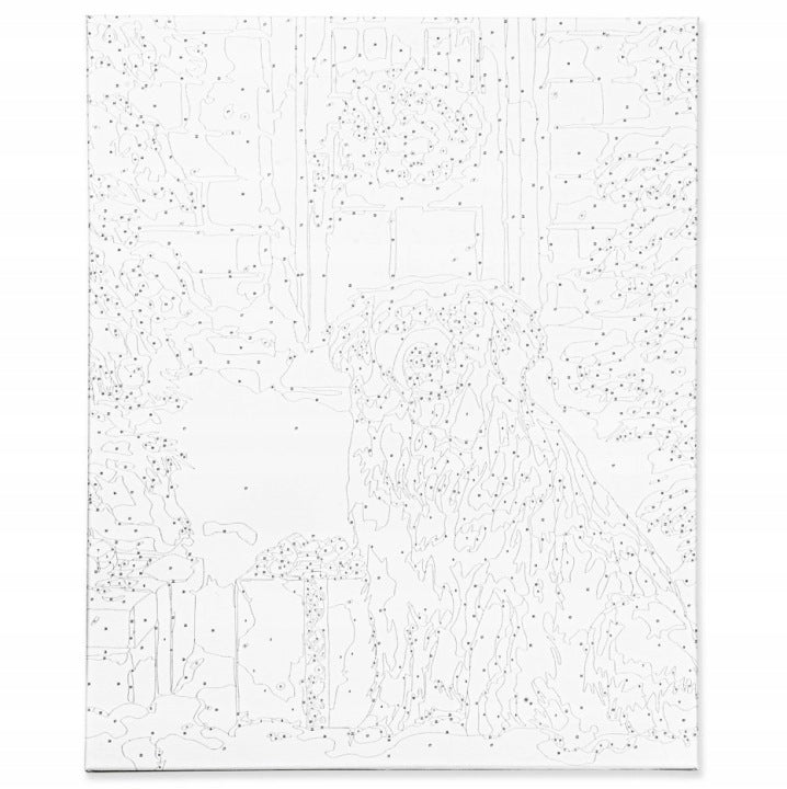 Obraz do malowania po numerach 40x50 cm świąteczny piesek