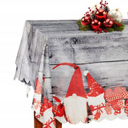 Obrus Świąteczny Gładki Szary Skrzaty 150x180cm