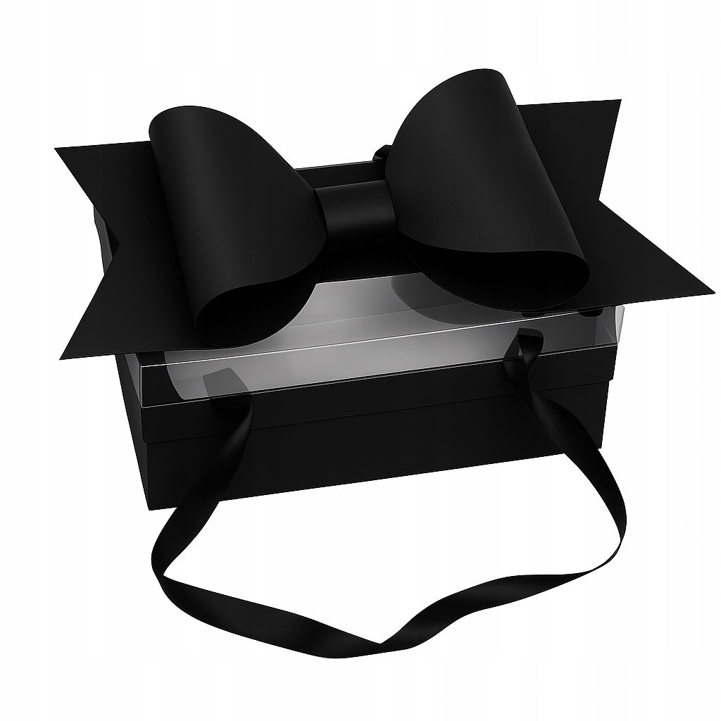 Czarne Pudełko Prezentowe z Kokardą