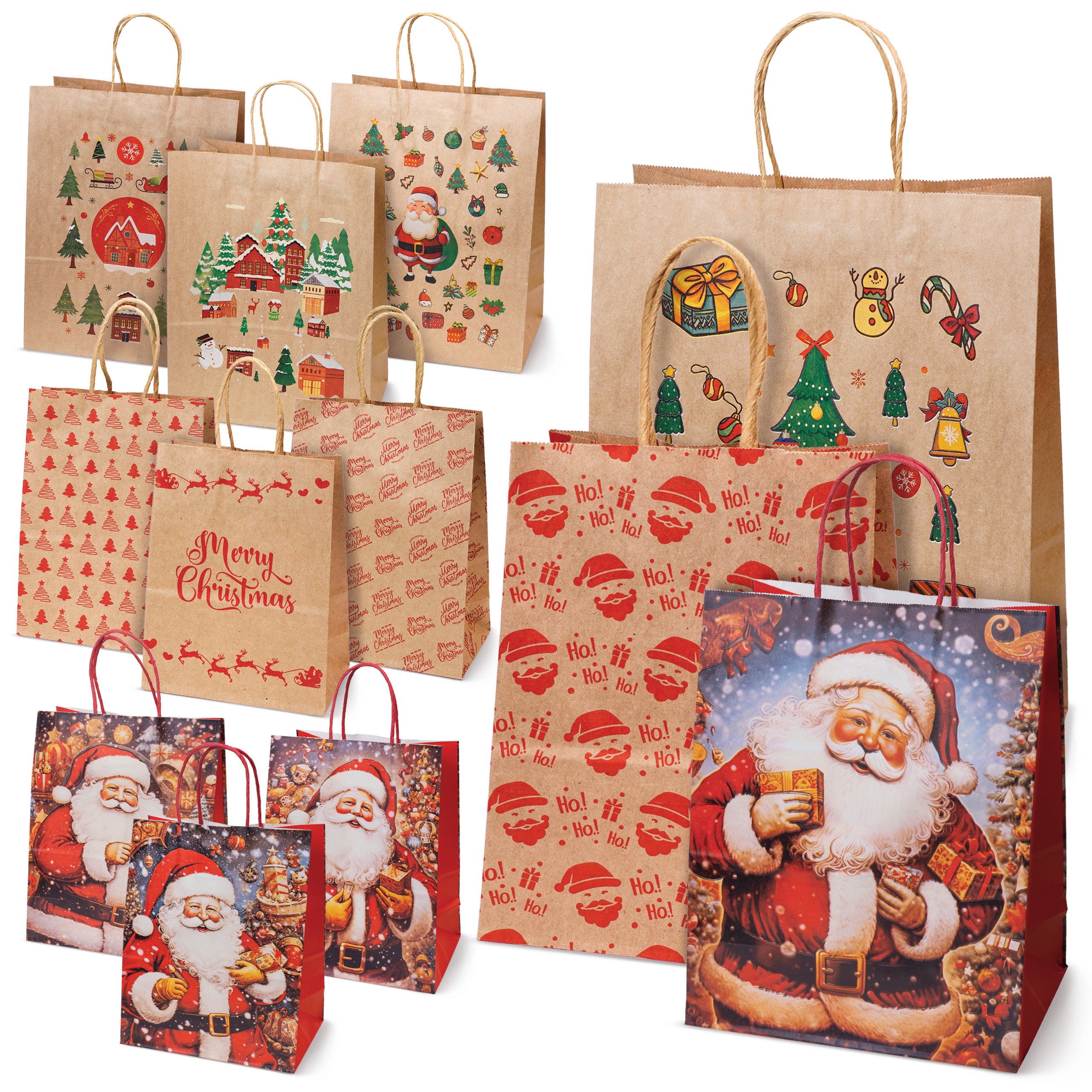 Torebki Papierowe Zestaw Mikołaj